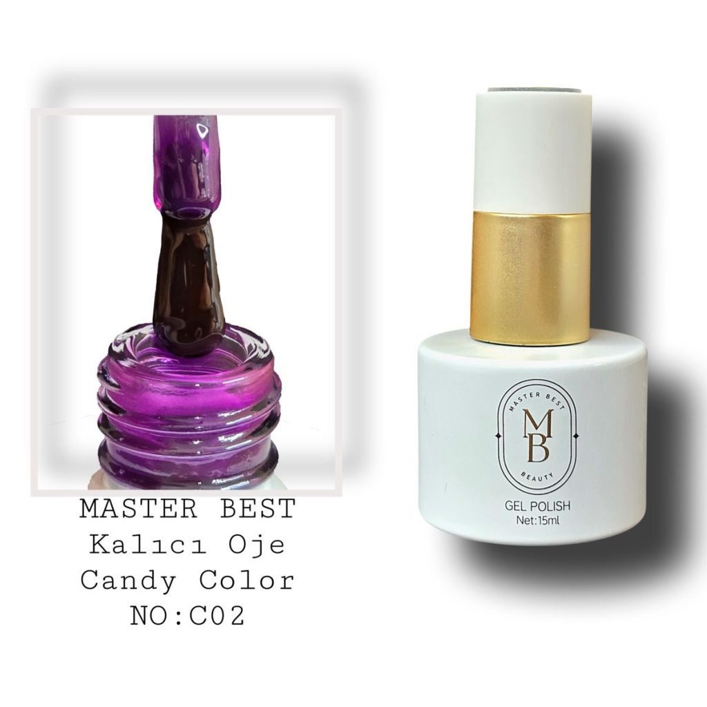 Masterbest candy kalıcı oje 15ml C02 canlı mor violet jöle