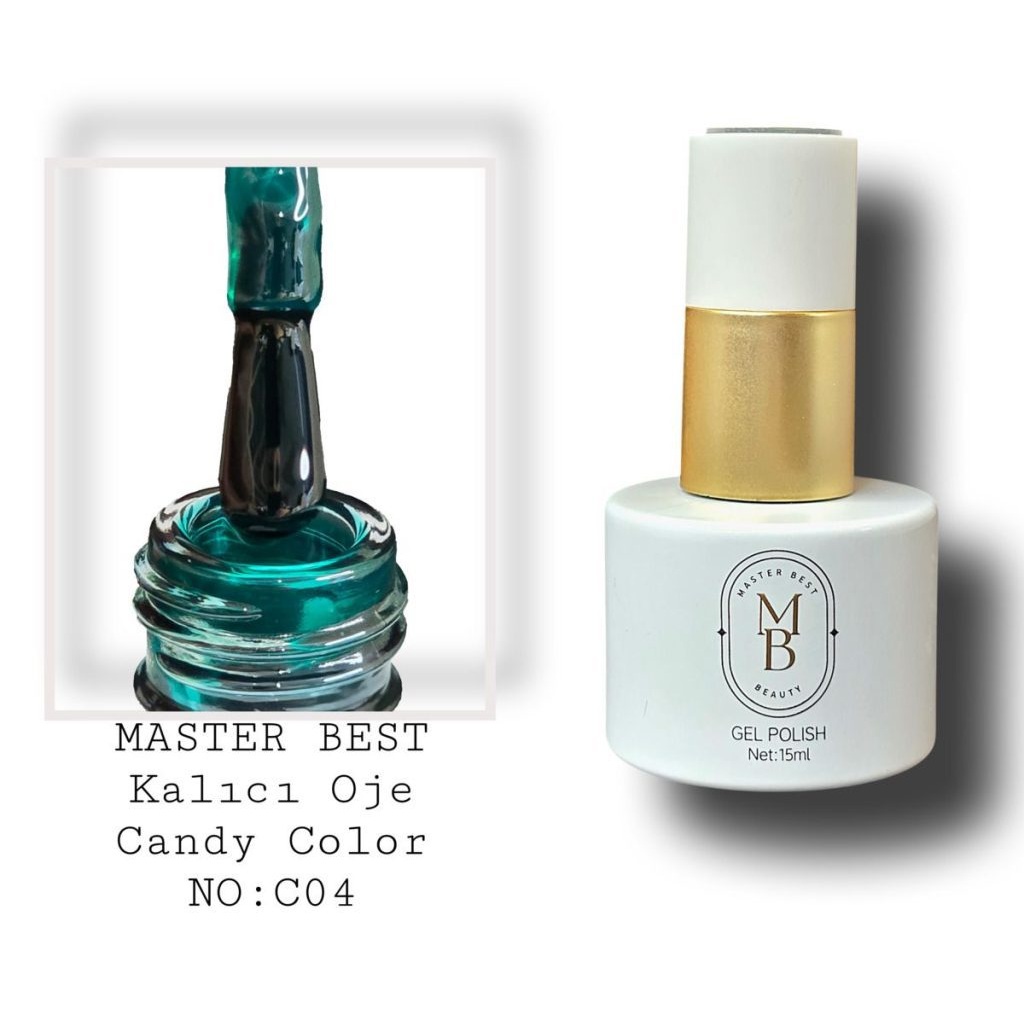 Masterbest candy kalıcı oje 15ml C04 canlı teal yeşil jöle