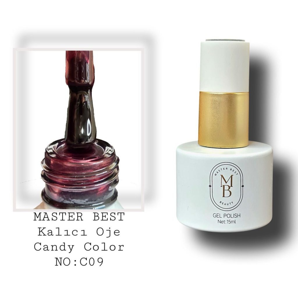 Masterbest candy kalıcı oje 15ml C09 antik gül mauve jöle