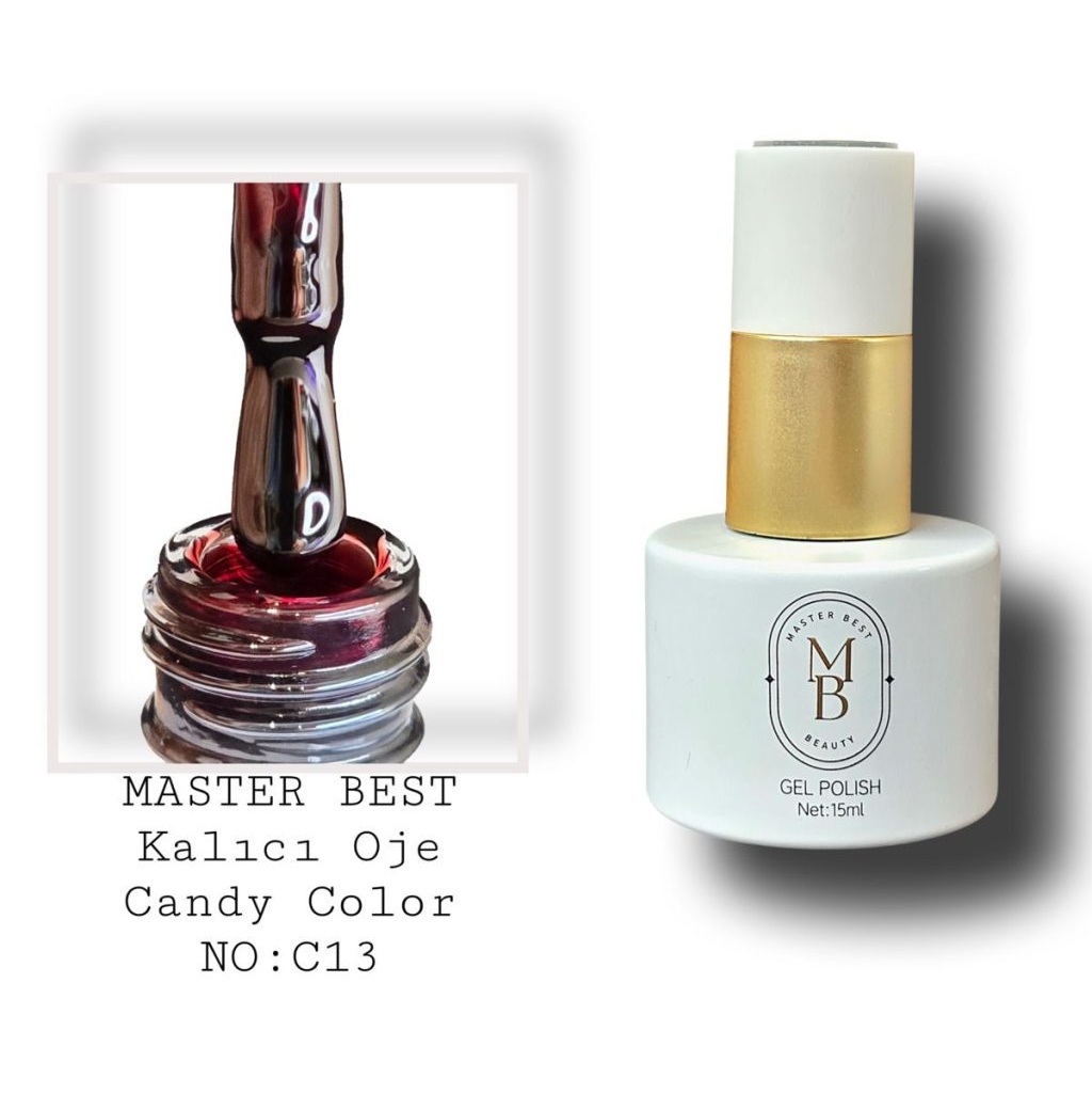 Masterbest candy kalıcı oje 15ml C13 koyu şarap bordo kiraz jöle