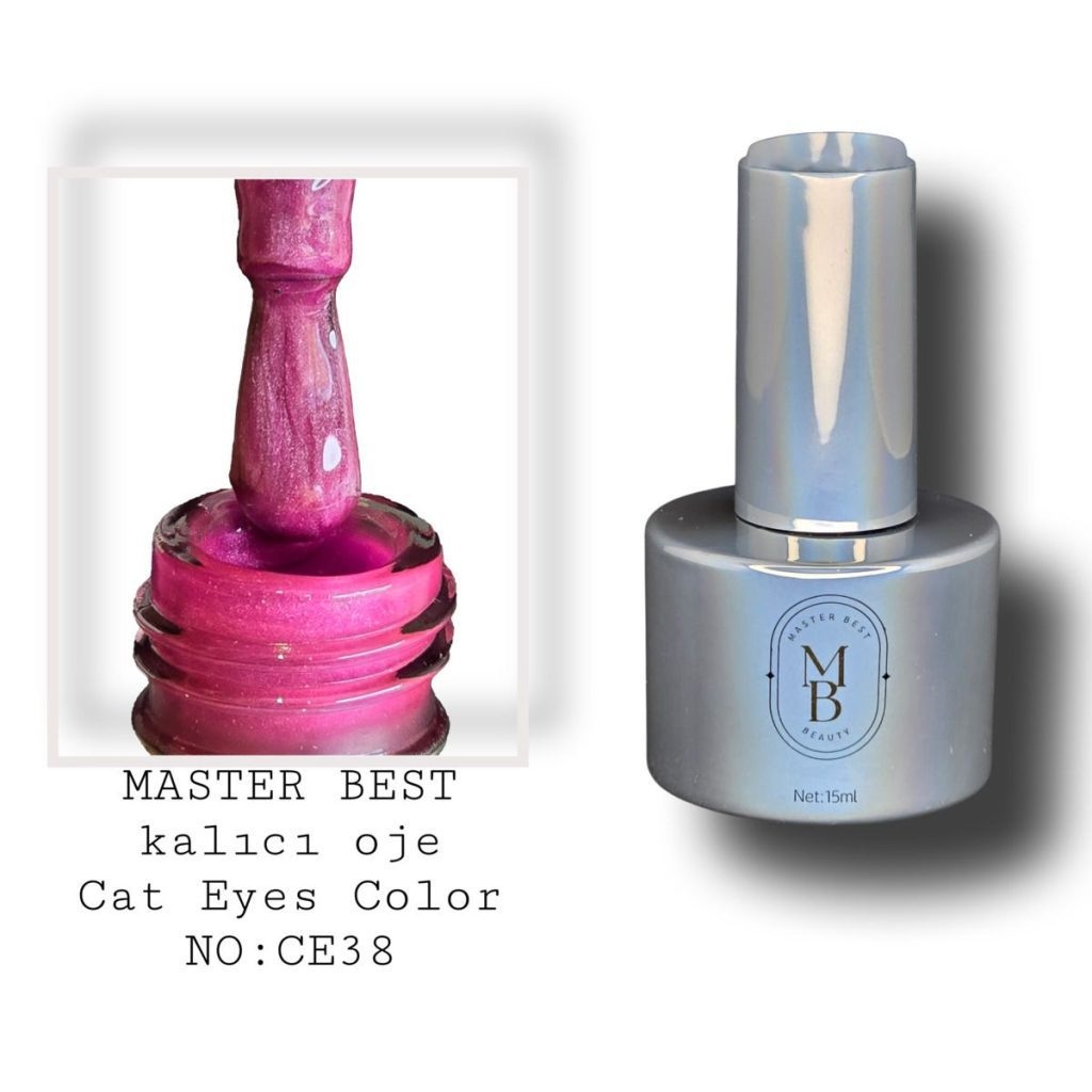Masterbest canlı magenta-pembe kedi gözü kalıcı oje CE38 15ml