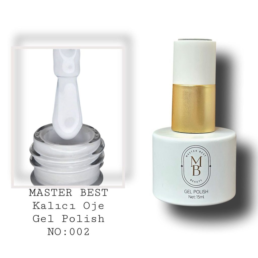 Masterbest kalıcı oje 15ml 002 beyaz şişe