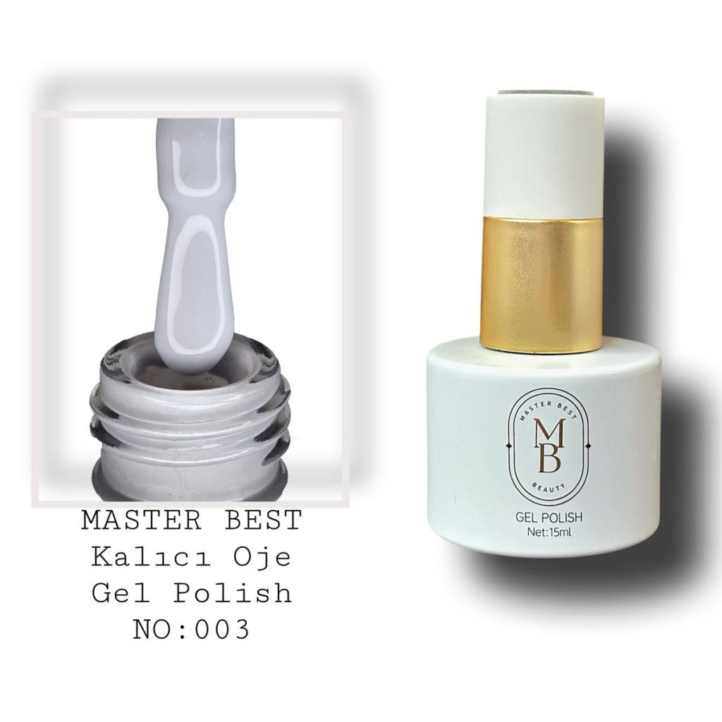 Masterbest kalıcı oje 15ml 003 açık gri şişe