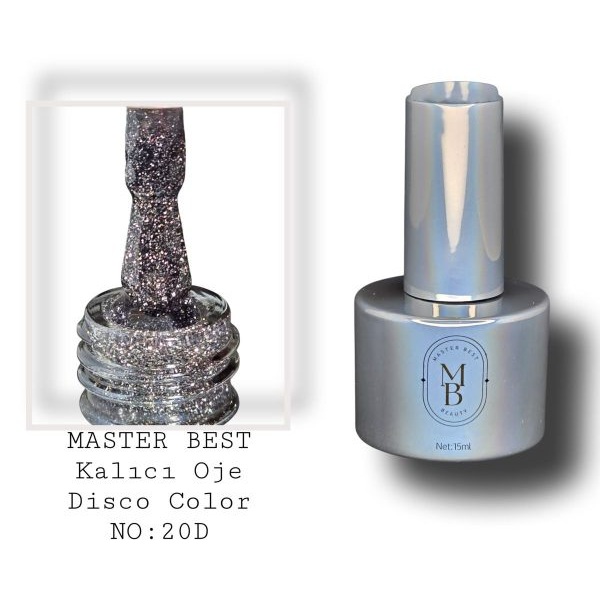 Masterbest disco kalıcı oje 15ml 020D dumanlı gri mor