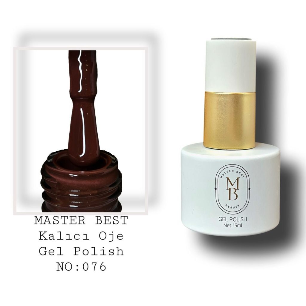 Masterbest kalıcı oje 15ml 076 koyu çikolata kahve şişe