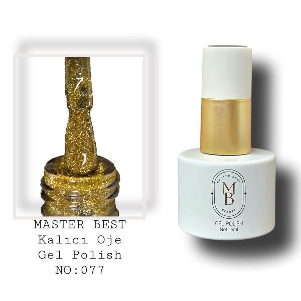 Masterbest disco kalıcı oje 15ml 077D canlı altın sarısı