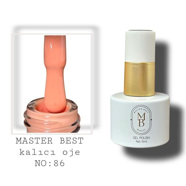 Masterbest kalıcı oje 15ml 086 sıcak şeftali şişe