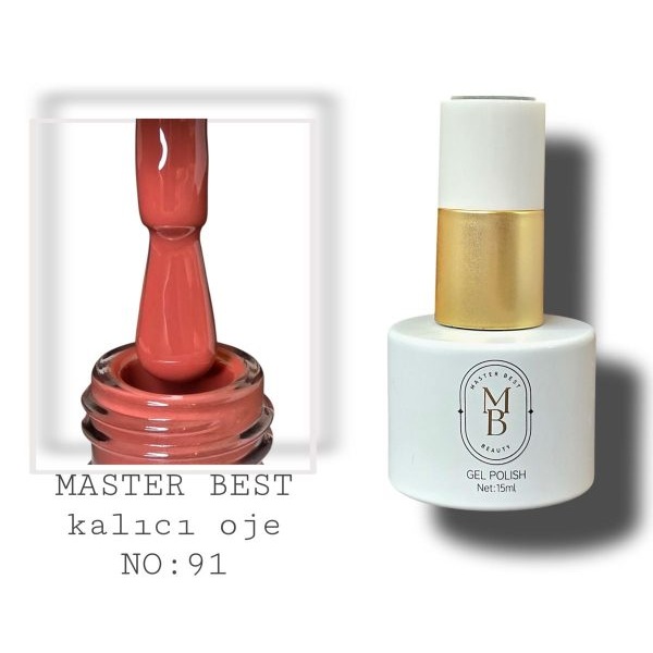 Masterbest kalıcı oje 15ml 091 tuğla gül şişe