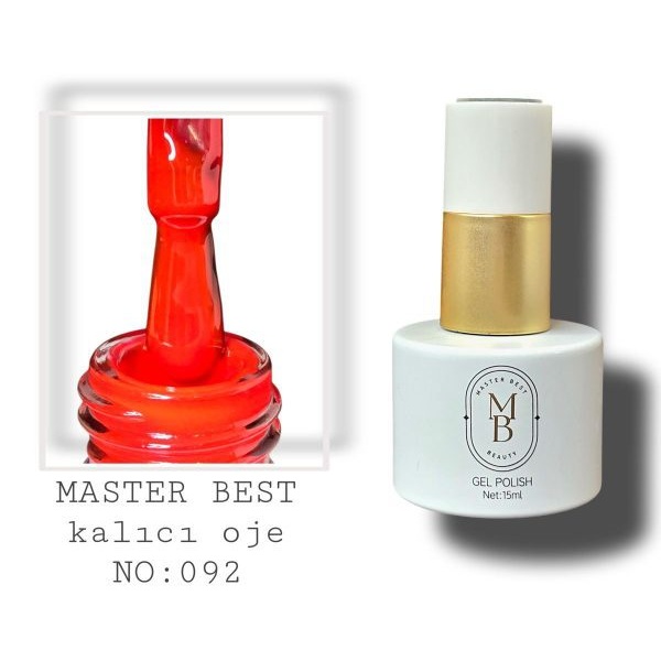 Masterbest kalıcı oje 15ml 092 ateş kırmızısı şişe