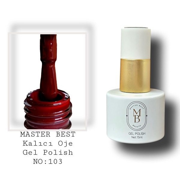 Masterbest kalıcı oje 15ml 103 çok koyu bordo şişe