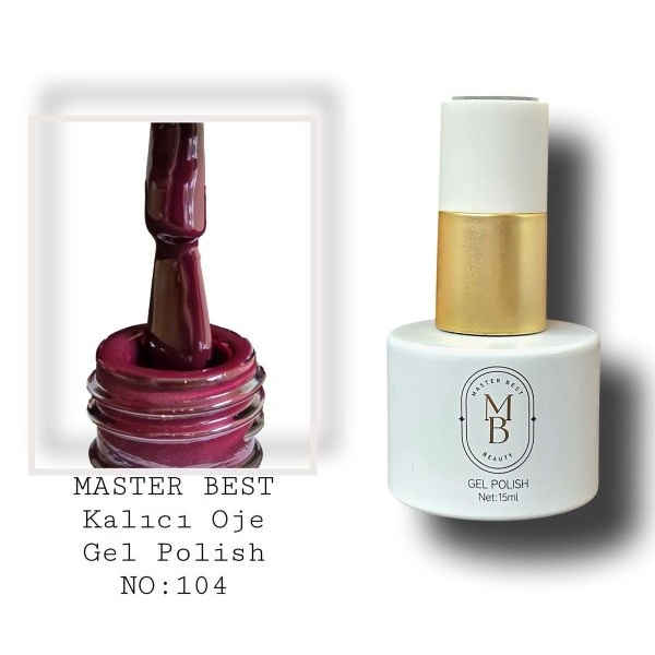 Masterbest kalıcı oje 15ml 104 siyah erik bordo şişe
