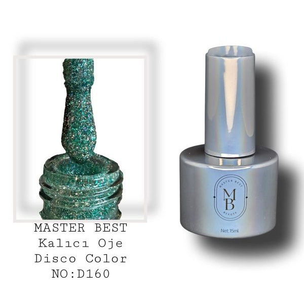 Masterbest disco kalıcı oje 15ml 161D derin zümrüt yeşil parlak