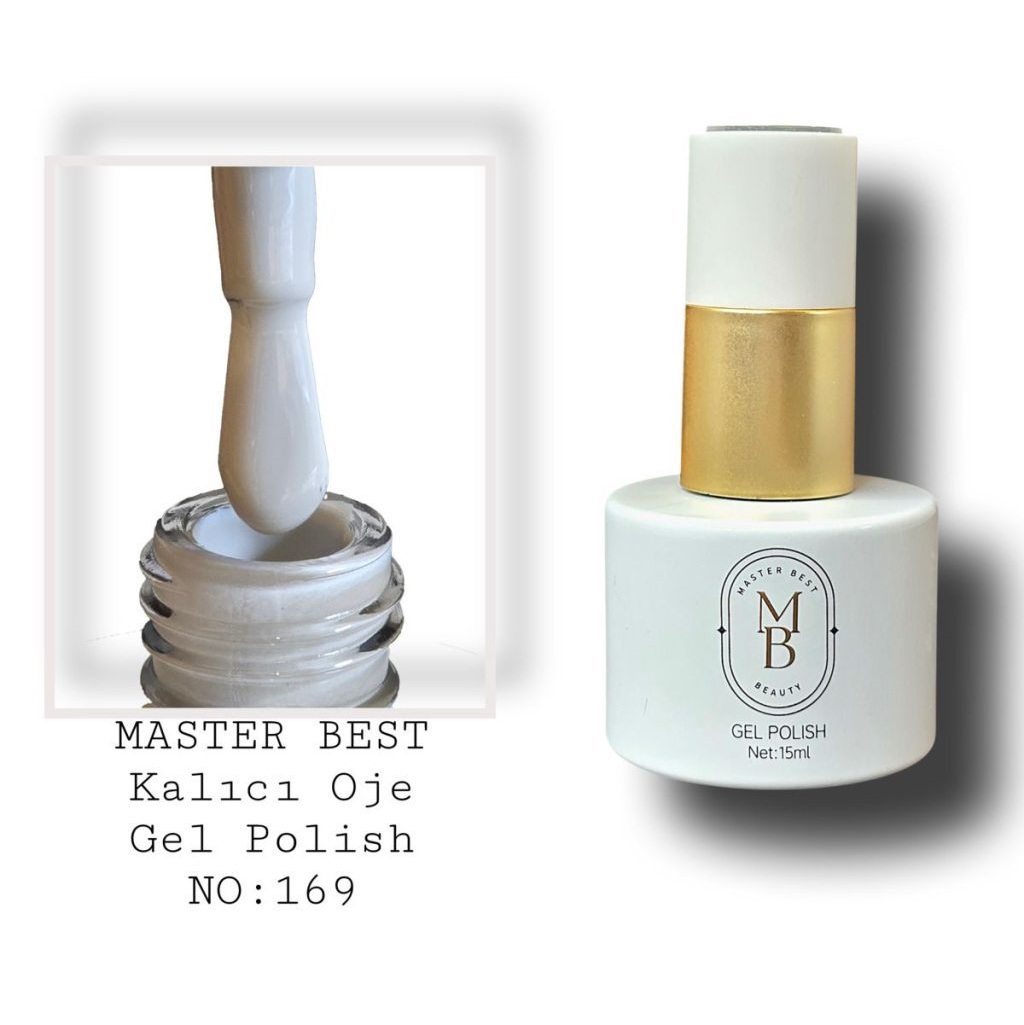 Masterbest kalıcı oje 15ml 169 açık sıcak beyaz gri şişe