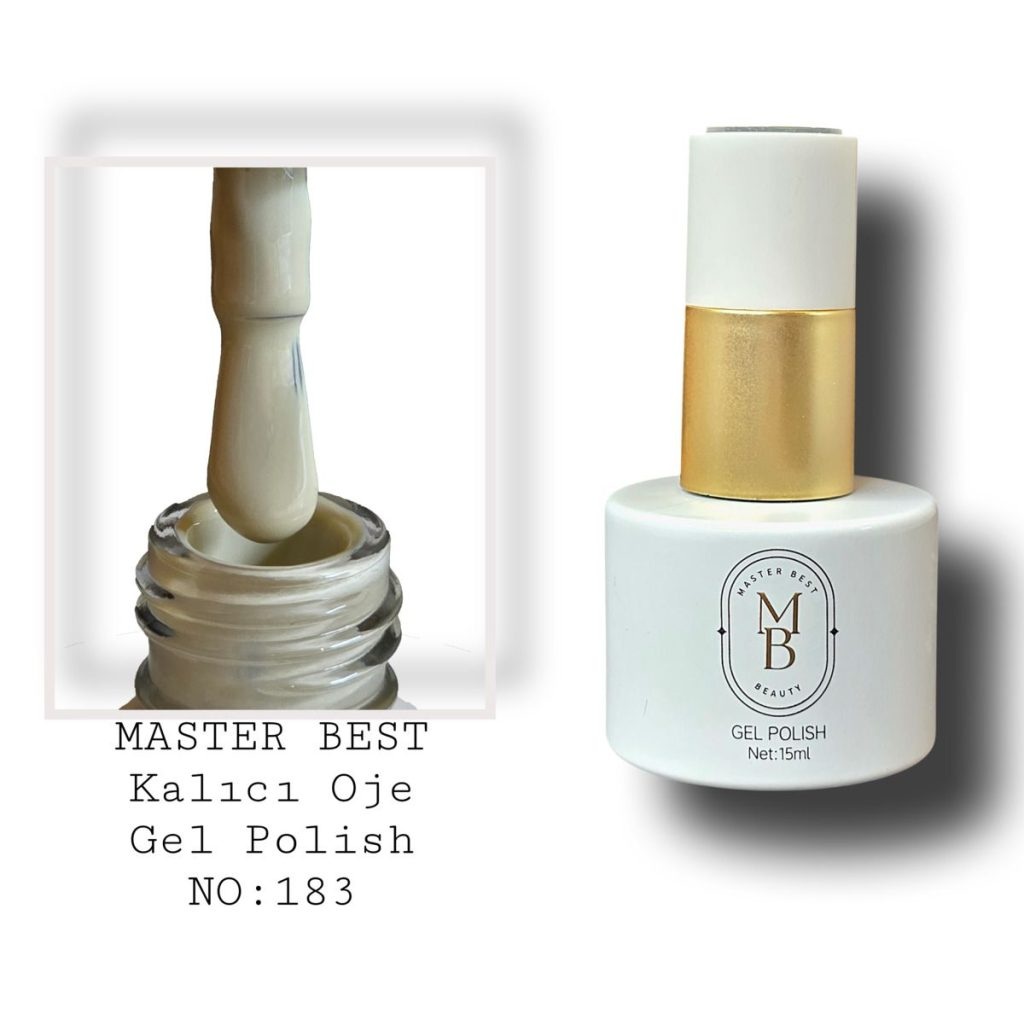 Masterbest kalıcı oje 15ml 183 çok açık krem bej şişe