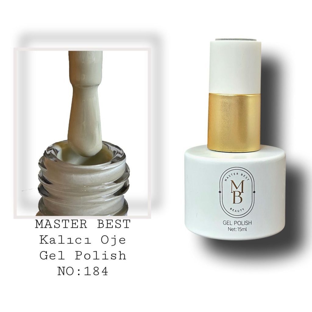 Masterbest kalıcı oje 15ml 184 sıcak haki gri yeşil bej şişe