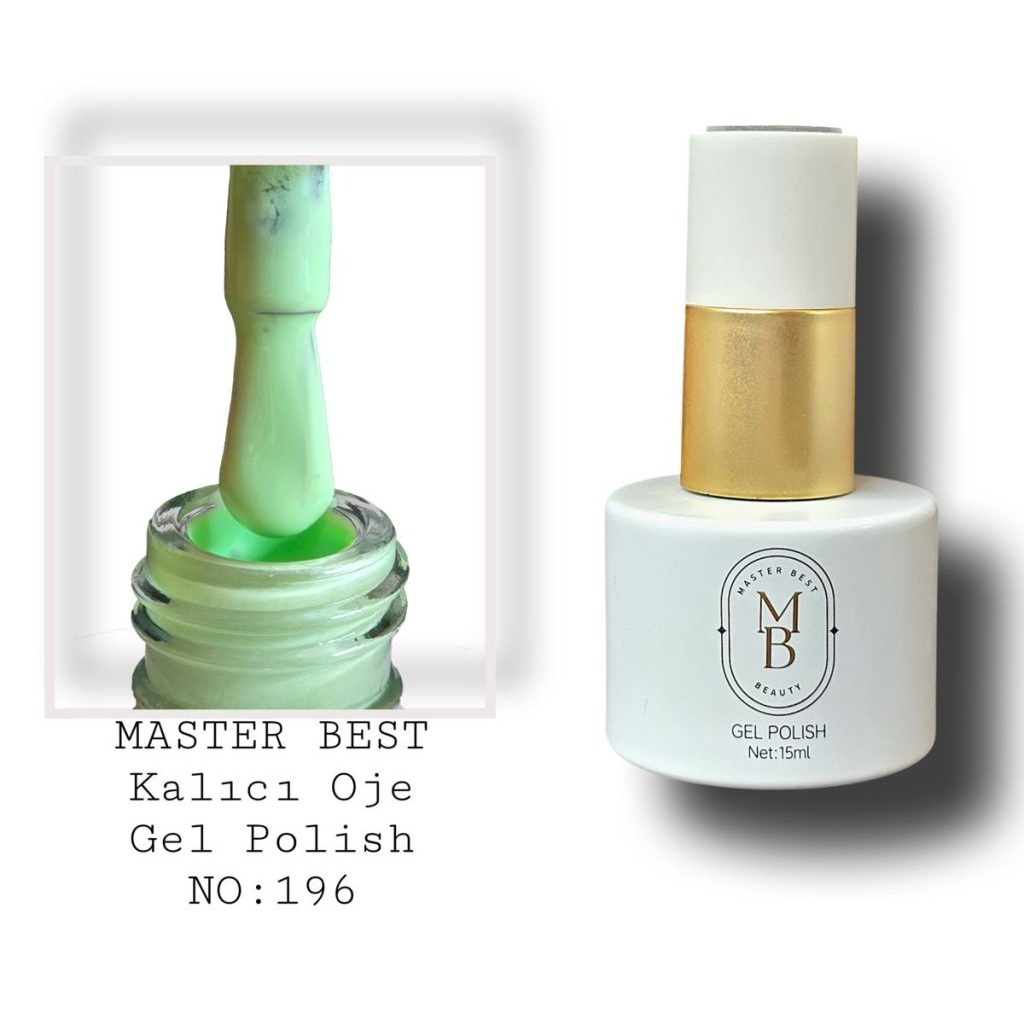 Masterbest kalıcı oje 15ml 196 pastel limon yeşil şişe