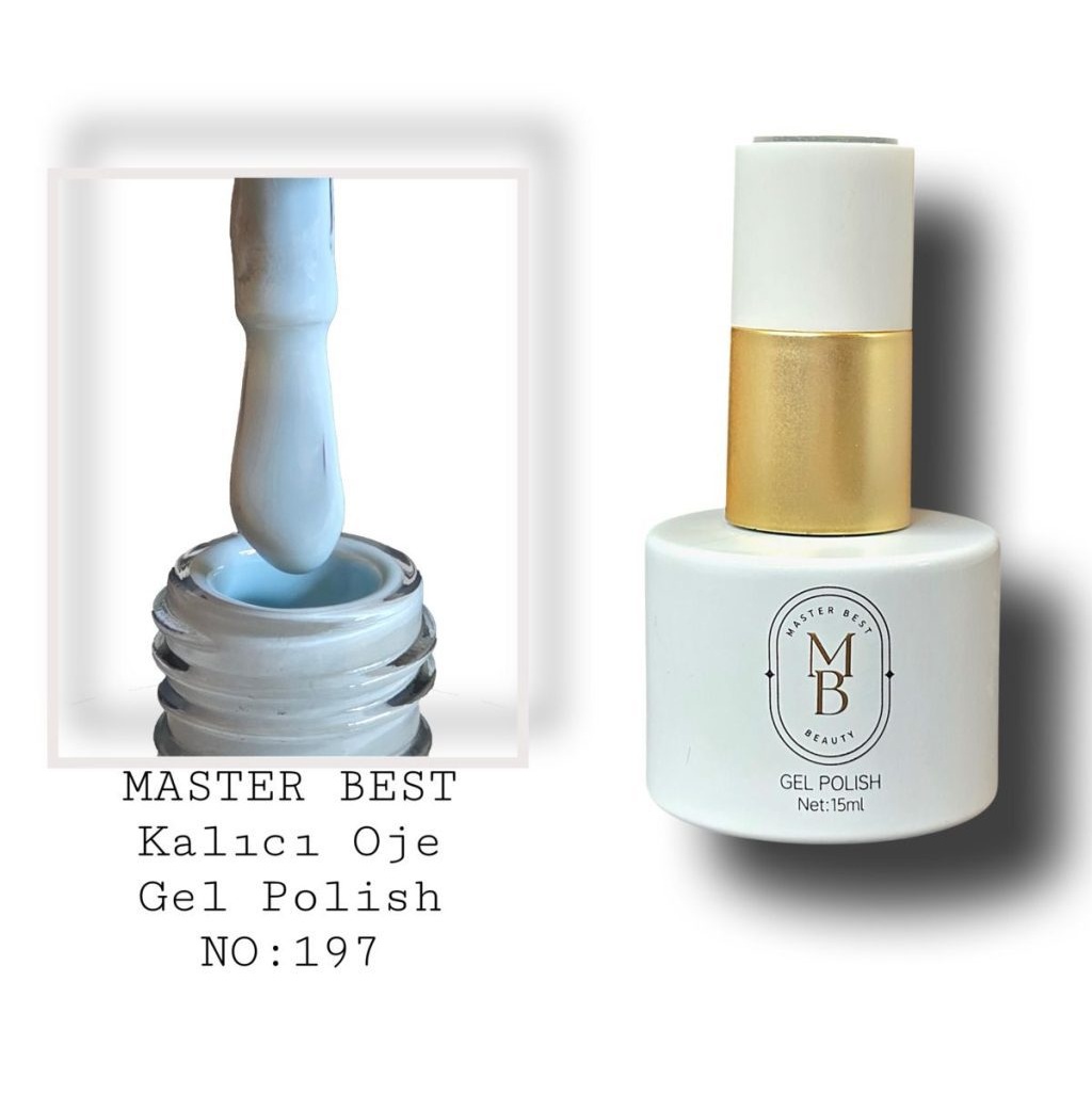 Masterbest kalıcı oje 15ml 197 pastel mavi mint şişe