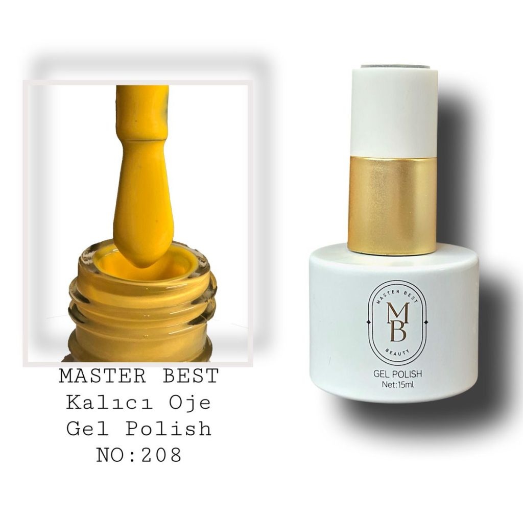 Masterbest kalıcı oje 15ml 208 canlı sarı turuncu şişe