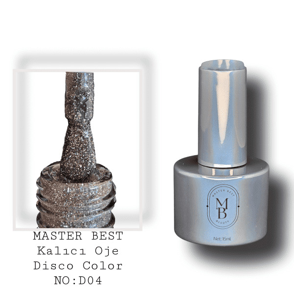 Masterbest disco kalıcı oje 15ml DD04 orta gri serin gümüş