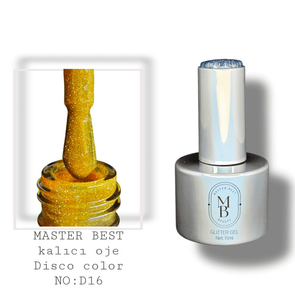 Masterbest disco kalıcı oje 15ml DD16 zengin amber turuncu parlak altın