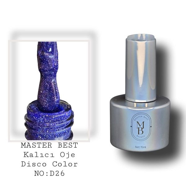 Masterbest disco kalıcı oje 15ml DD26 derin kraliyet lacivert gümüş mavi