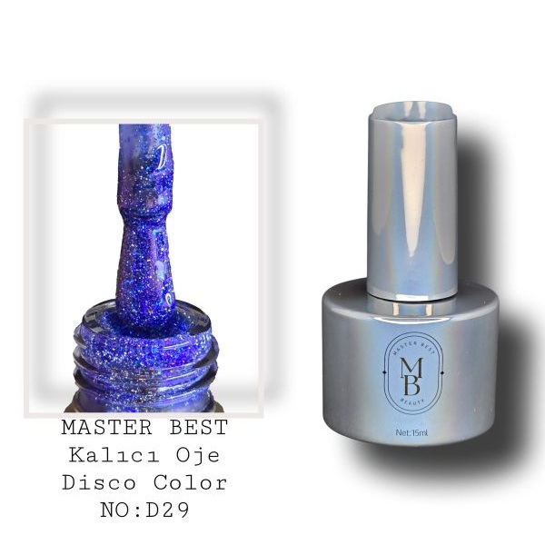 Masterbest disco kalıcı oje 15ml DD29 canlı elektrik mavi mor holografik