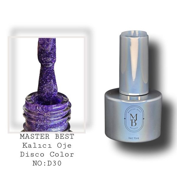 Masterbest disco kalıcı oje 15ml DD30 çok koyu lacivert gümüş mavi