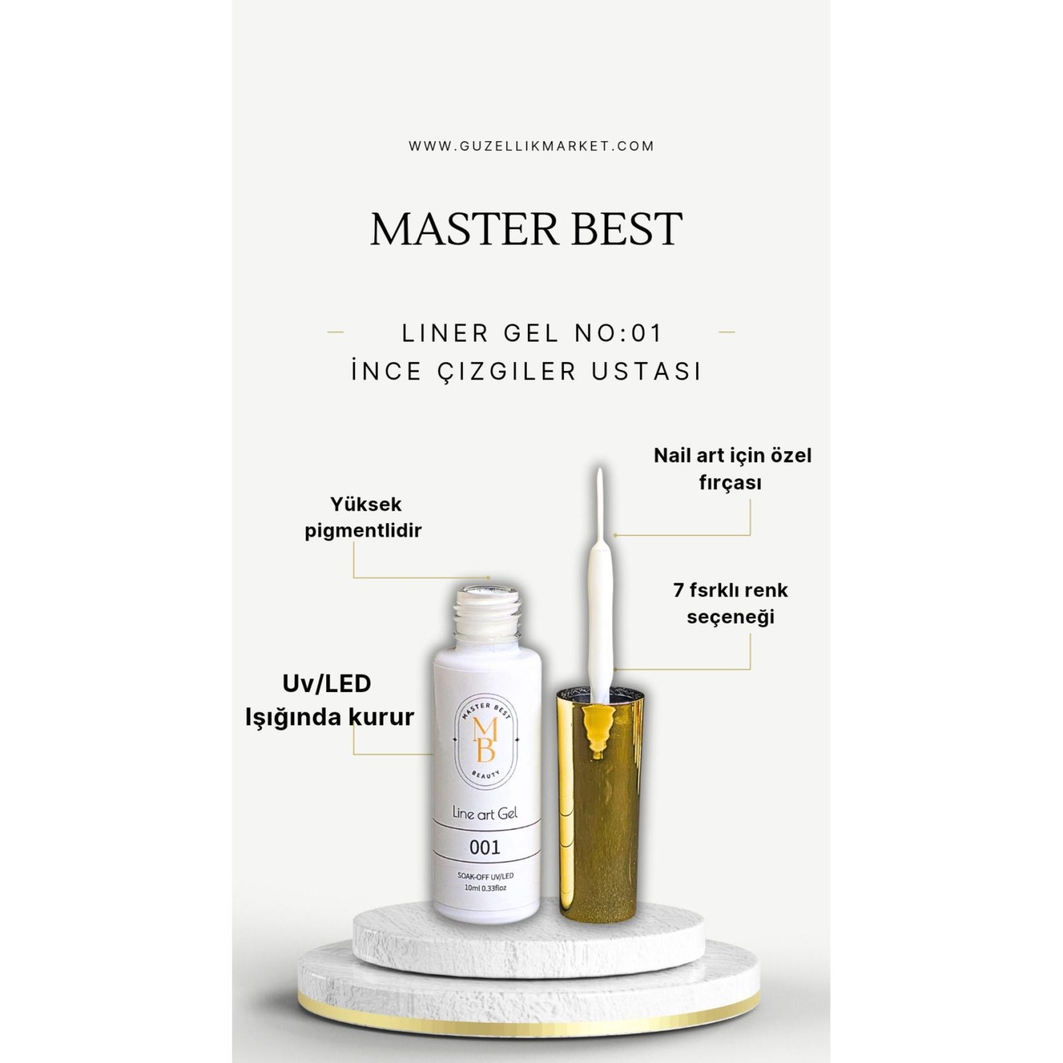 Masterbest beyaz liner gel LG01 10ml