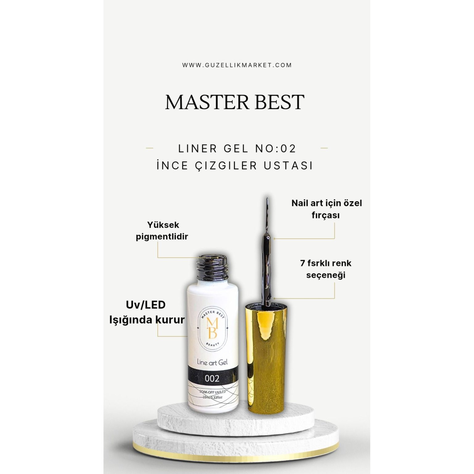 Masterbest siyah liner gel LG02 10ml