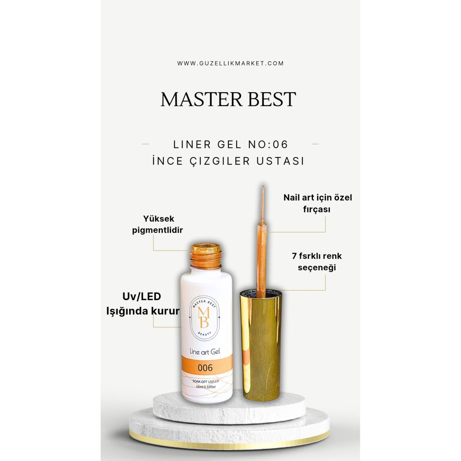 Masterbest altın-bakır simli liner gel LG06 10ml