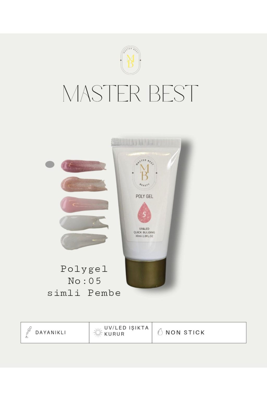 Masterbest simli pembe polygel po05 30ml
