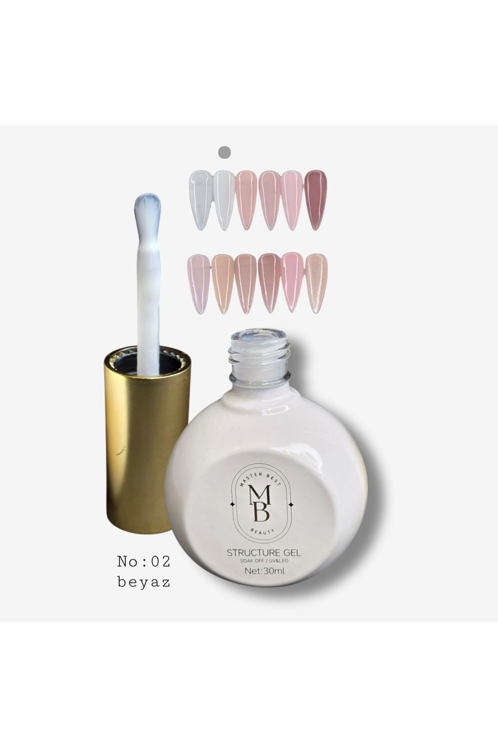 Masterbest beyaz yapılandırıcı jel S02 30ml
